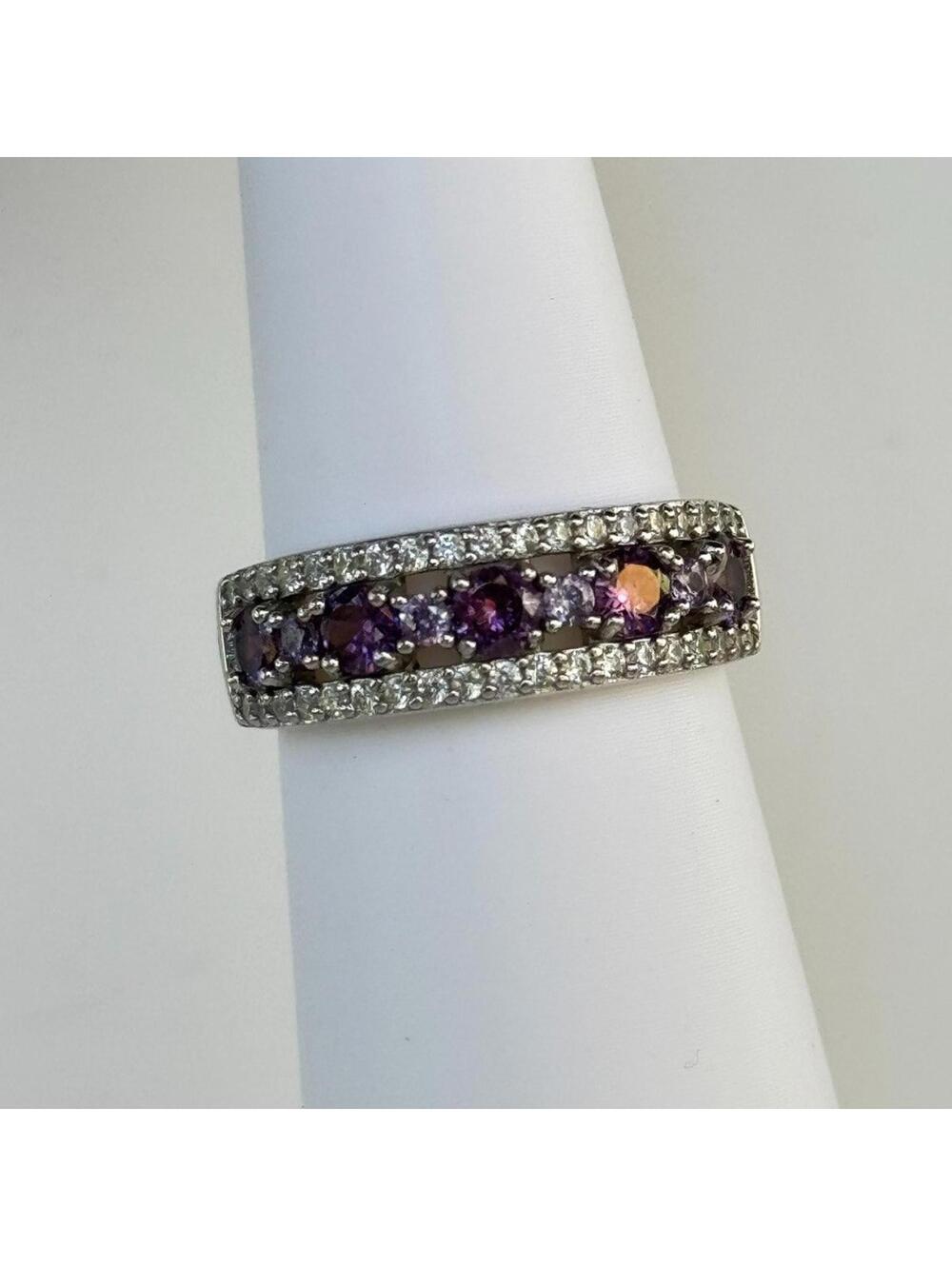 Bomb Party Sterling Club Ring Sz 8 RBP2596 Amethyst on .925 Sterling Silver